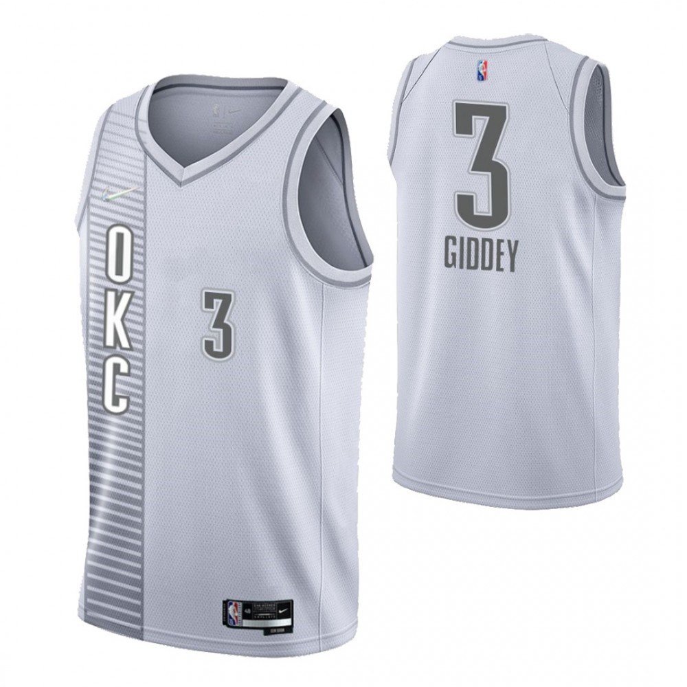 Men's Oklahoma City Thunder Josh Giddey #3 Gray 2021/22 Swingman Jersey - City Edition-Pro Kit Vault | Brand New 26/27 Sports Jerseys